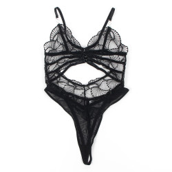 Subblime - 955212 Body Transparent Avec Dentelle Creuse Noire S/M